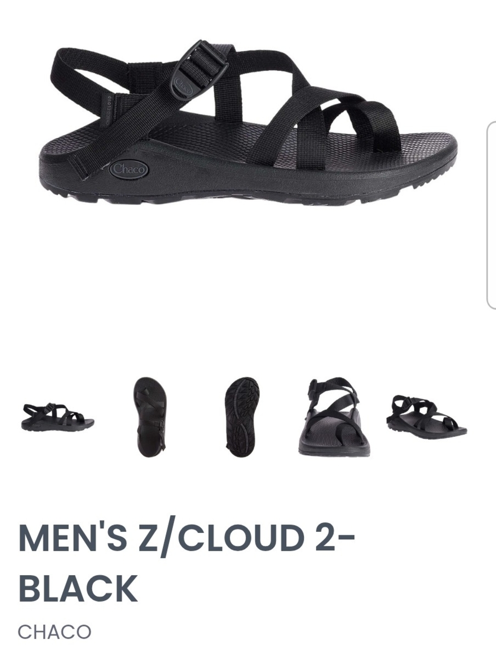 Chaco Men's Z/Cloud 2 Sandal - Black